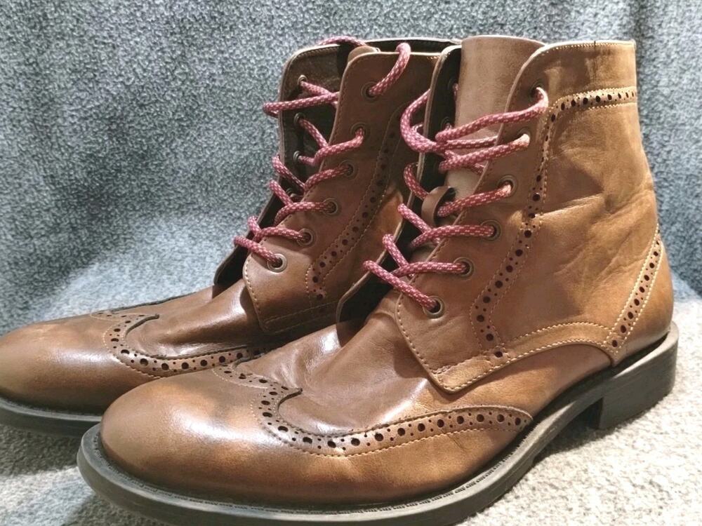 Unlisted Cole Productions Men’s Boots Blind Sided Brown Zip up Size 9 Wingtip